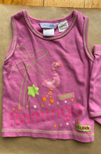 Load image into Gallery viewer, Baby Kids baby girl size 00 pink singlet bloomers set Summer flamingoes, VGUC