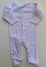Load image into Gallery viewer, MiniEtoile baby girl size 0-3 months pink white stripe one-piece star, VGUC