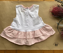 Load image into Gallery viewer, Le Bon baby girl size 3-6 months pink spotted dress bear tiered skirt