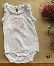 Load image into Gallery viewer, Purebaby Girl Size 000 White Singlet Bodysuit Red Birds Ruffles GUC