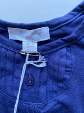 Load image into Gallery viewer, Purebaby baby girl size 0-3 months navy blue long sleeve henley top, BNWT