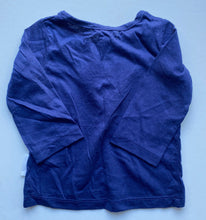 Load image into Gallery viewer, Purebaby baby girl size 0-3 months navy blue long sleeve henley top, BNWT