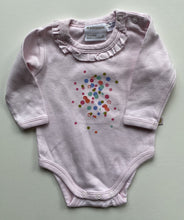 Load image into Gallery viewer, Marquise baby girl size 0-3 months pink long sleeve bodysuit spots frill, VGUC