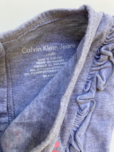 Load image into Gallery viewer, Calvin Klein Jeans baby girl size 3-6 months grey logo t-shirt frills, VGUC