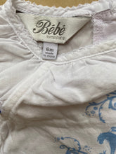 Load image into Gallery viewer, Bebe by Minihaha baby girl size 3-6 months white t-shirt blue horse, VGUC