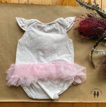 Load image into Gallery viewer, Sprout Baby Girl Size 00 White Pink Bodysuit Tutu Dress Embellished Flower VGUC
