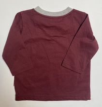 Load image into Gallery viewer, NEW Ticklish baby boy size 3-6 months maroon long sleeve top trucks diggers BNWT
