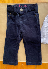 Load image into Gallery viewer, Pumpkin Patch baby girl size 3-6 month bundle blue cord pants white shorts VGUC