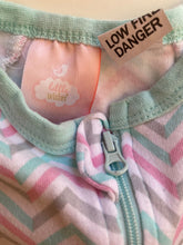 Load image into Gallery viewer, Little Wishes baby girl size 0-3 months pink green chevron one-piece, VGUC