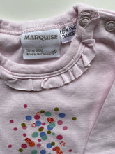 Load image into Gallery viewer, Marquise baby girl size 0-3 months pink long sleeve bodysuit spots frill, VGUC