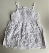 Load image into Gallery viewer, Mamas &amp; Papas baby girl size 12-18 months white embroidered dress, VGUC
