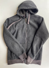 Load image into Gallery viewer, Bauhaus kids boys size 12 dark grey polar fleece hooded jumper zip up, VGUC
