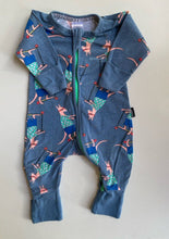 Load image into Gallery viewer, Bonds baby size newborn zippy wondersuit blue kangaroos, GUC
