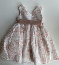 Load image into Gallery viewer, Monsoon baby girl size 3-6 months pink white lace floral party dress, VGUC
