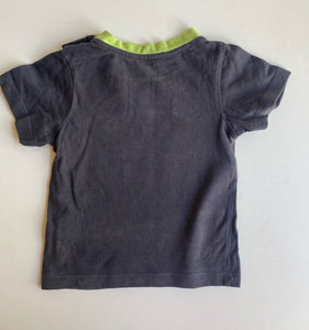 Pumpkin Patch baby boy size 6-12 months charcoal green t-shirt car, VGUC