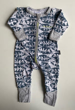 Load image into Gallery viewer, Bonds baby size 0-3 months zippy wondersuit blue white patterned one-piece, VGUC
