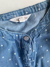 Load image into Gallery viewer, Milkshake kids girls size 8 blue chambre denim spotted dress, VGUC
