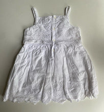 Load image into Gallery viewer, Mamas &amp; Papas baby girl size 12-18 months white embroidered dress, VGUC
