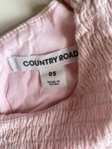 Country Road kids girls size 5 pale pink smocked top, GUC