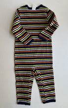 Load image into Gallery viewer, Zoo Fun baby size 3-6 months blue orange green stripe one-piece, VGUC
