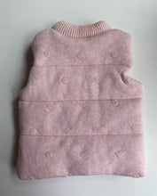 Load image into Gallery viewer, Seed baby girl size 6-12 months pink knit spotted zip up vest, BNWT
