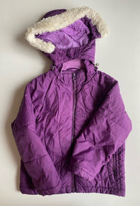 Thomas Cook kids girls size 4 purple hooded warm jacket coat, GUC