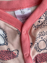 Load image into Gallery viewer, Target baby girl size 0-3 months pink hedgehogs one-piece, VGUC
