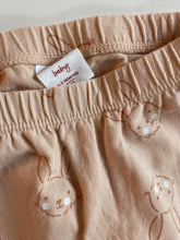 Load image into Gallery viewer, Seed baby girl size 0-3 months pink brown bunnies leggings pants, VGUC
