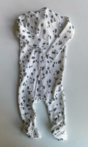 Disney baby size 0-3 months white grey 101 Dalmations one-piece zip, VGUC