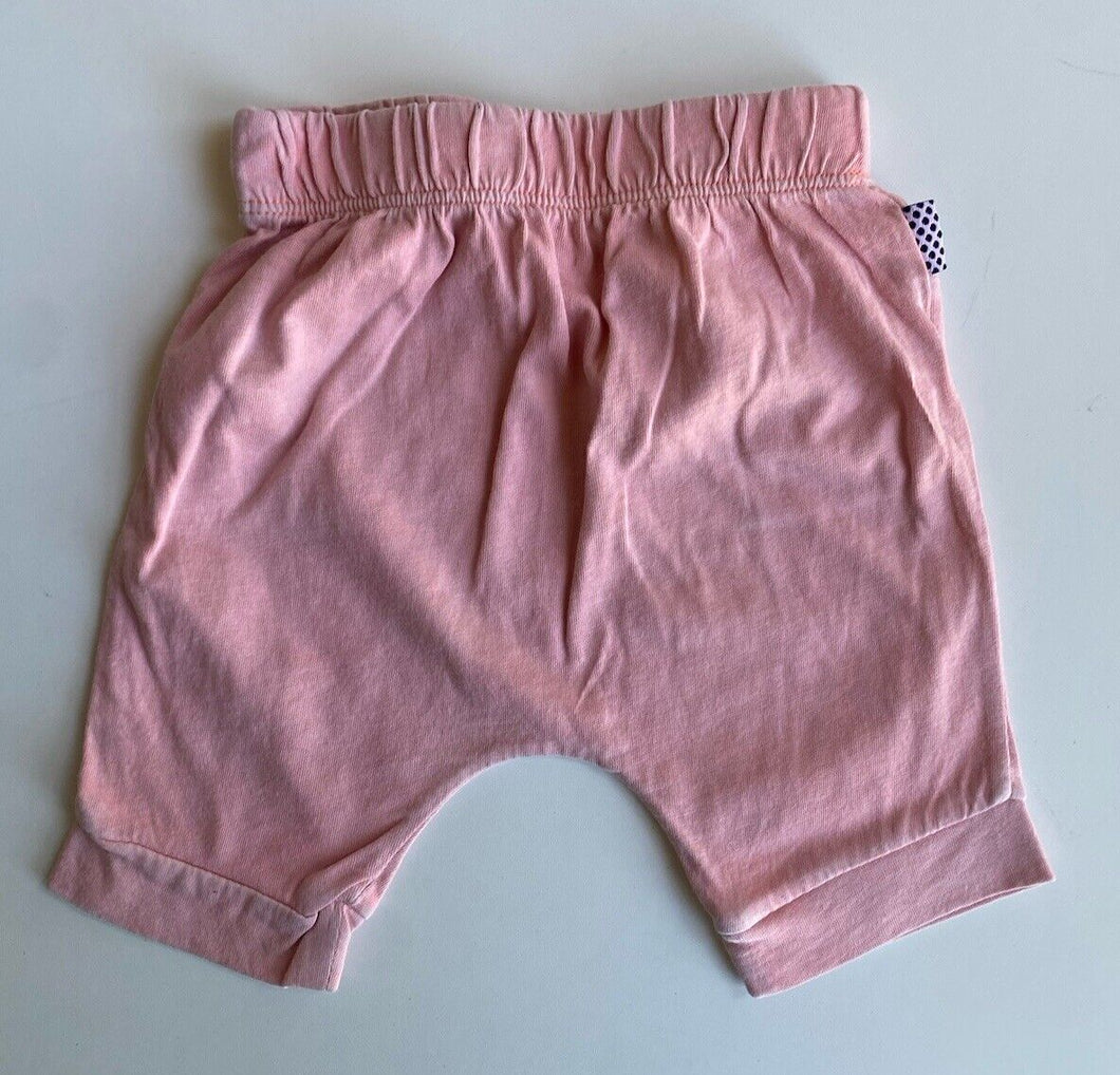 Kidstore baby girl size 0-3 months faded pink elastic waist pants, VGUC