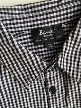 Load image into Gallery viewer, Bardot Junior kids boys size 6 black white check collared shirt, VGUC
