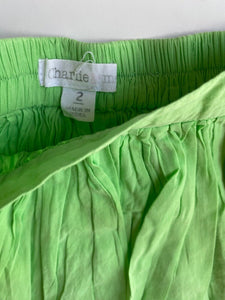 Charlie & Me kids toddler girls size 2 green elastic waist skirt, VGUC