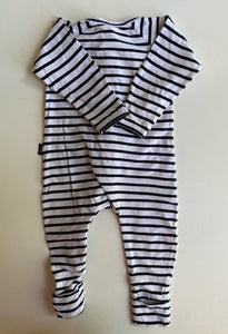 Bonds baby size 3-6 months zippy wondersuit black white stripe, VGUC