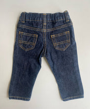 Load image into Gallery viewer, Osh Kosh B&#39;gosh baby size 3-6 months dark blue denim pull on jeans pants, VGUC
