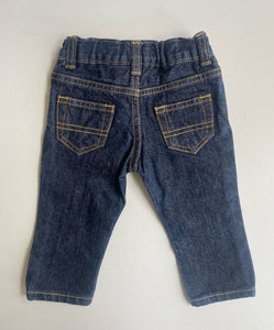 Osh Kosh B'gosh baby size 3-6 months dark blue denim pull on jeans pants, VGUC