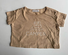 Load image into Gallery viewer, Miann &amp; Co. baby size 0-3 months brown cropped top t-shirt camper, VGUC
