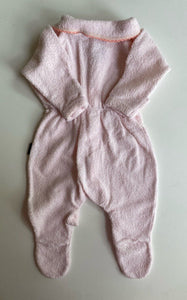 Bonds baby girl size 0-3 months pink collared Terry towelling wondersuit, VGUC