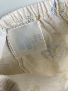 Tartine et Chocolat baby size 0-3 months white leggings pants blue lions, GUC