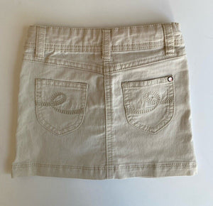 Esprit kids girls toddler size 3 beige denim mini skirt adjustable waist, VGUC