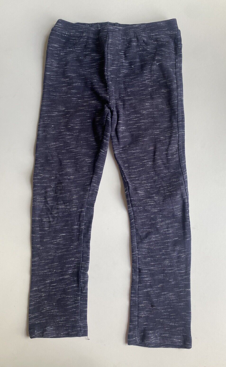 Milkshake kids girls size 7 navy blue marle leggings pants, VGUC