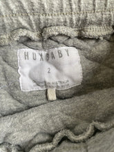 Load image into Gallery viewer, Huxbaby size 2 grey quilted drawstring track pants, GUC
