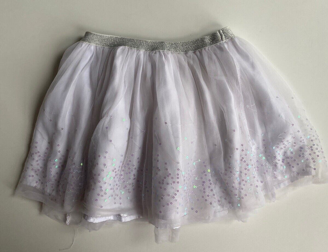 Little Princess Cotton On Kids girls size 3-4 white sequin tutu skirt, VGUC