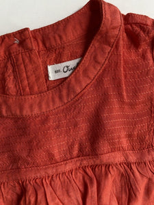 Ouch kids girls size 7 red orange belted dress, VGUC