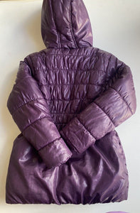 Pumpkin Patch kids girls size 5 dark purple hooded puffer jacket, VGUC