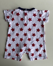 Load image into Gallery viewer, Hundreds &amp; Thousands baby size newborn white red stars romper one-piece, VGUC
