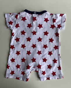 Hundreds & Thousands baby size newborn white red stars romper one-piece, VGUC