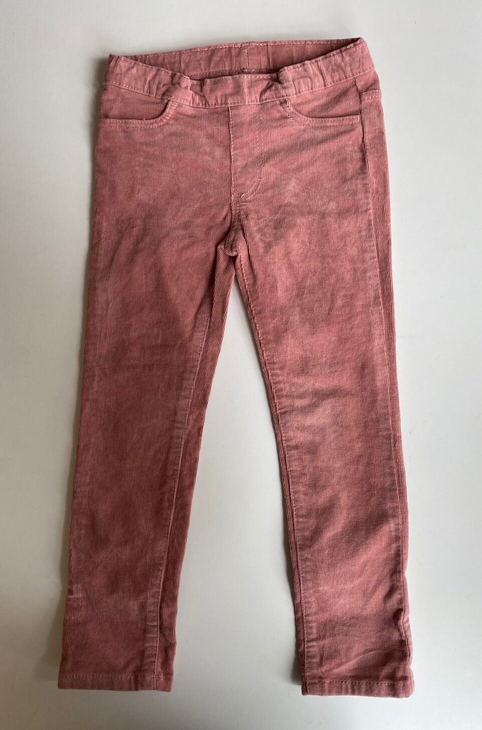 H&M kids girls size 5 pink cord skinny pants adjustable waist, VGUC