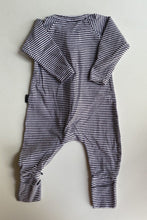 Load image into Gallery viewer, Bonds baby size 0-3 months zippy wondersuit dark grey stripe one-piece, VGUC
