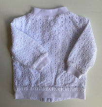 Load image into Gallery viewer, Kardashian Kids baby girl size 0-3 months white lace zip up jumper, GUC
