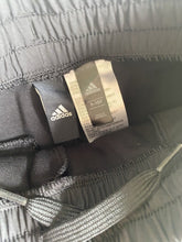 Load image into Gallery viewer, Adidas kids size 9-10 years black drawstring track pants, EUC
